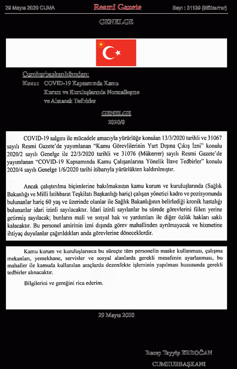 İdari izinleri yeniden düzenleyen Genelge yayımlandı