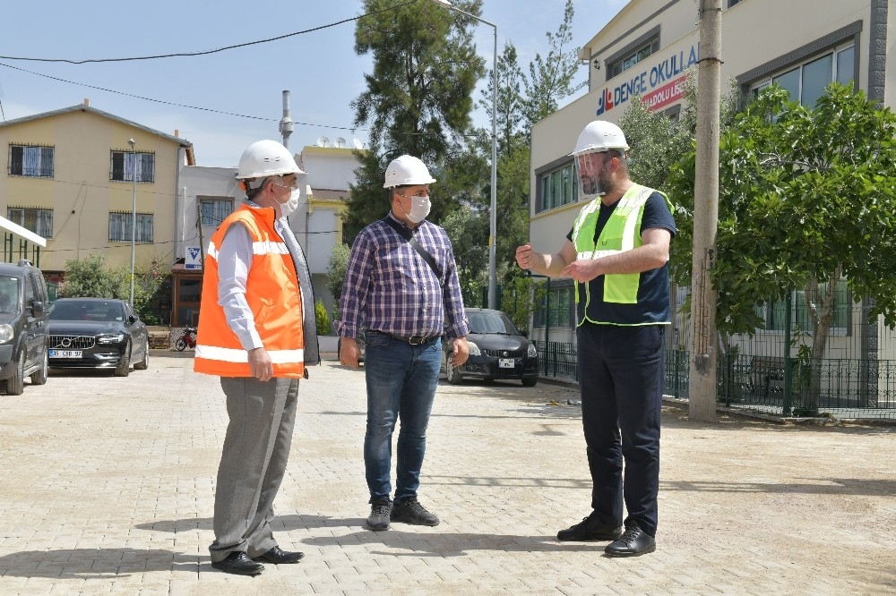 Başkan Gümrükçü'den üst yapı çalışmalarına yerinde inceleme
