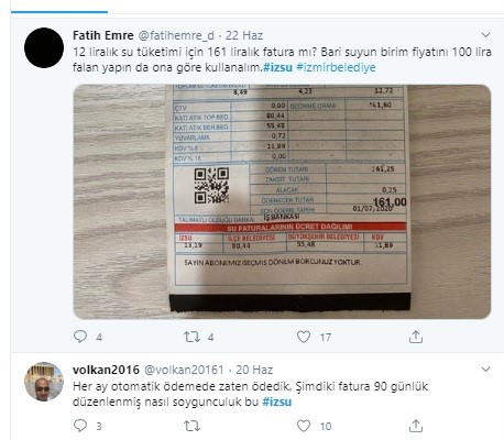 Su faturalarına tepki var