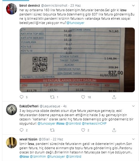 Su faturalarına tepki var