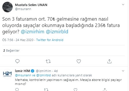 Su faturalarına tepki var