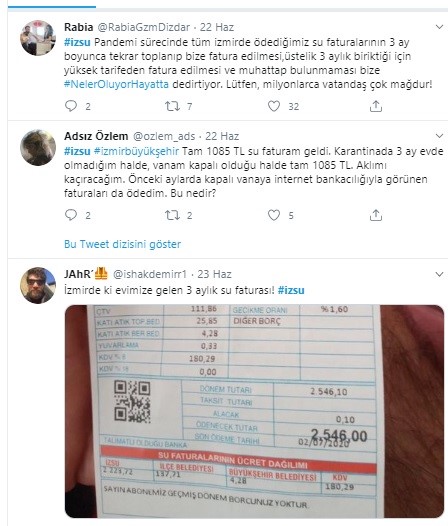 Su faturalarına tepki var