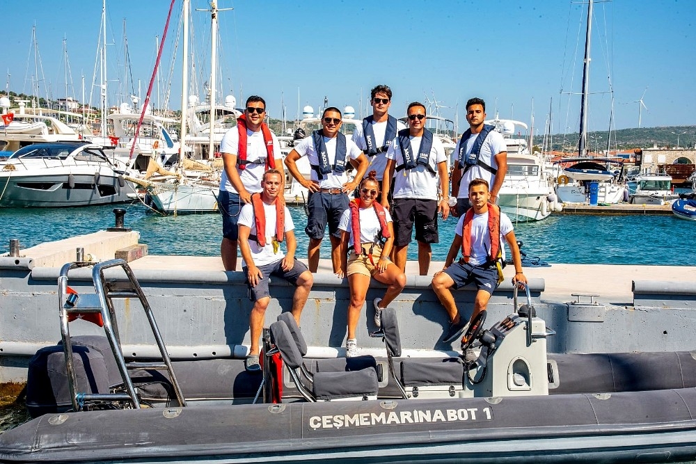 Çeşme Marina'dan iki acil durum tatbikatı bir arada