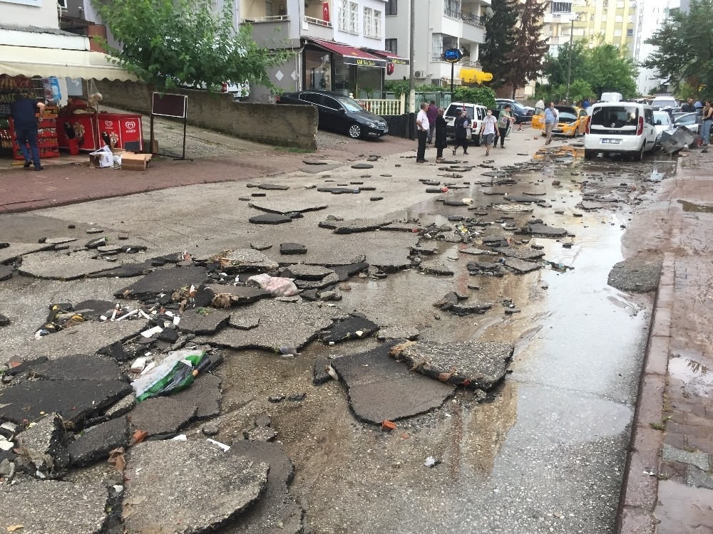 Sel asfaltı, rüzgar ağaçları söktü