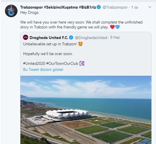 Trabzonspor, Drogheda ile hazırlık maçı istiyor
