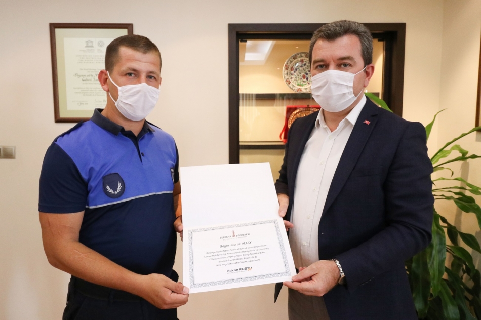 Başkan Koştu’dan dedektif gibi çalışan zabıtaya ödül