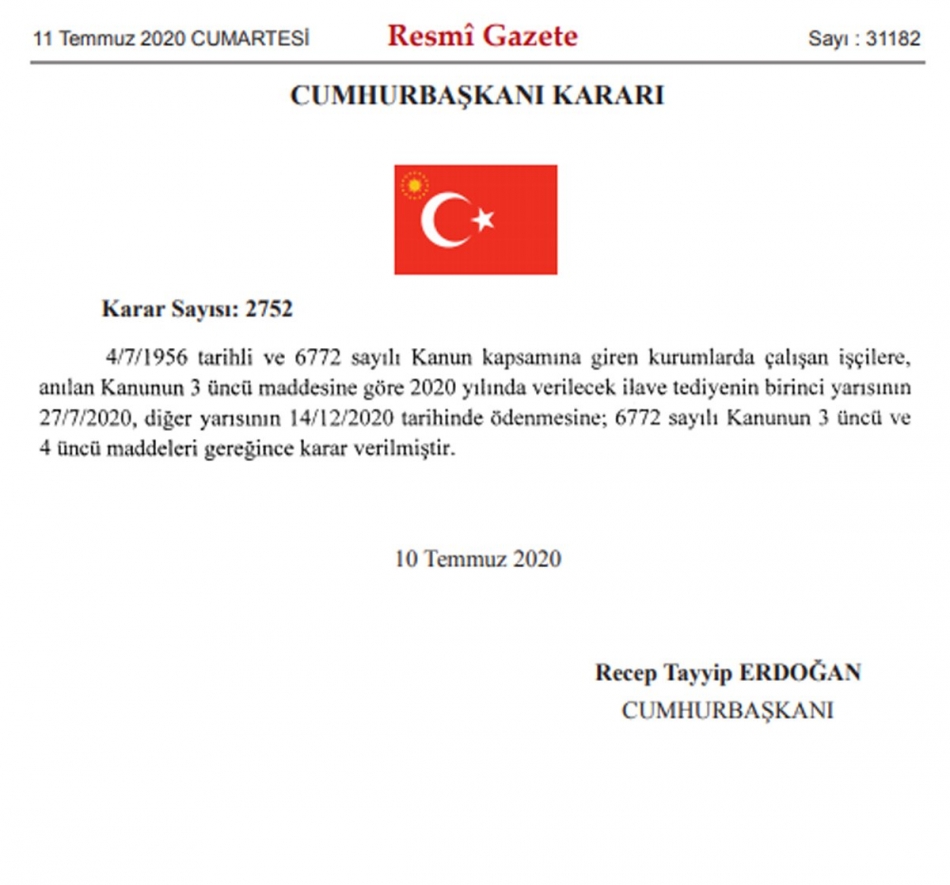 İşçilere ikramiye ödemesinin yapılacağı tarihler belli oldu