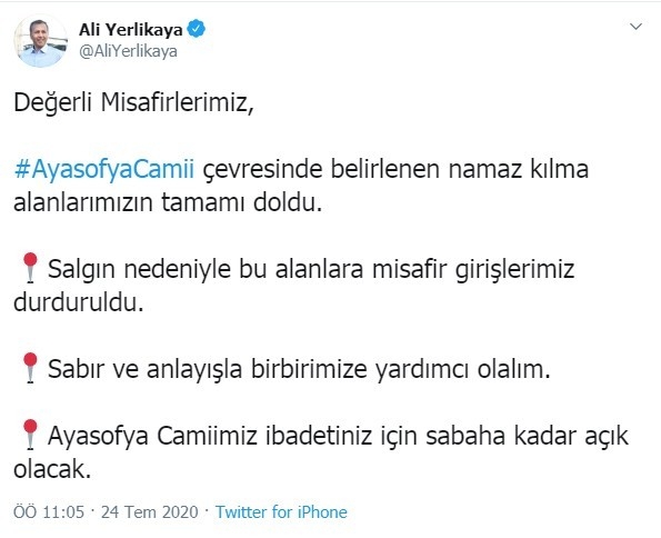 Ayasofya Camisi çevresi doldu, giriş yasaklandı