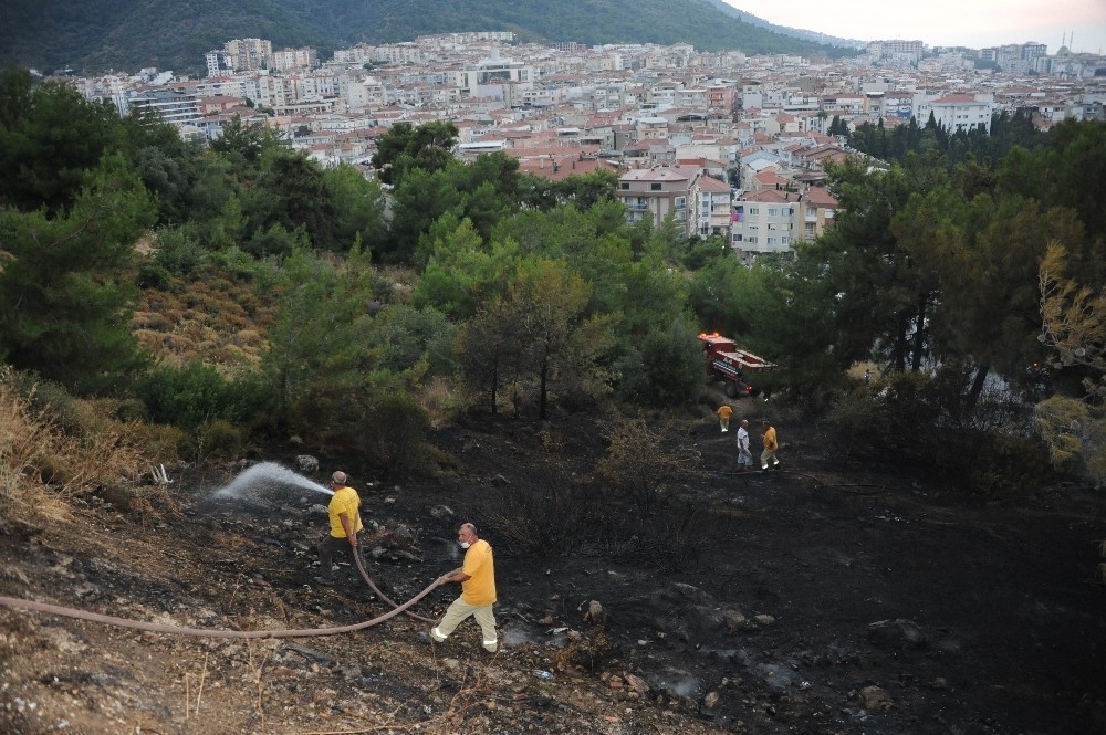 Başkan Çalkaya, yangın alanına gitti