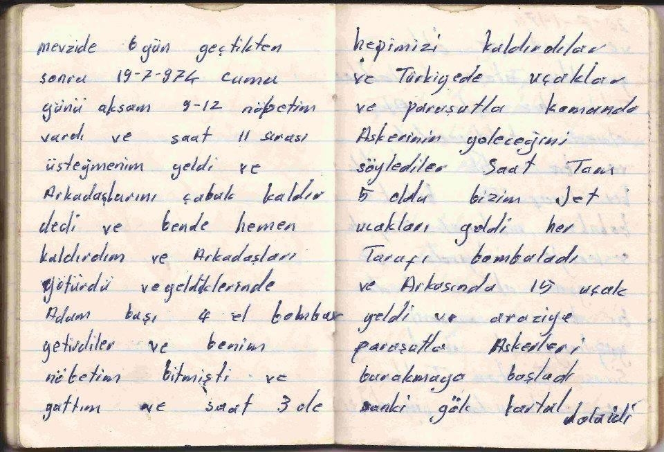 Kıbrıs şehidinin duygulandıran günlüğü