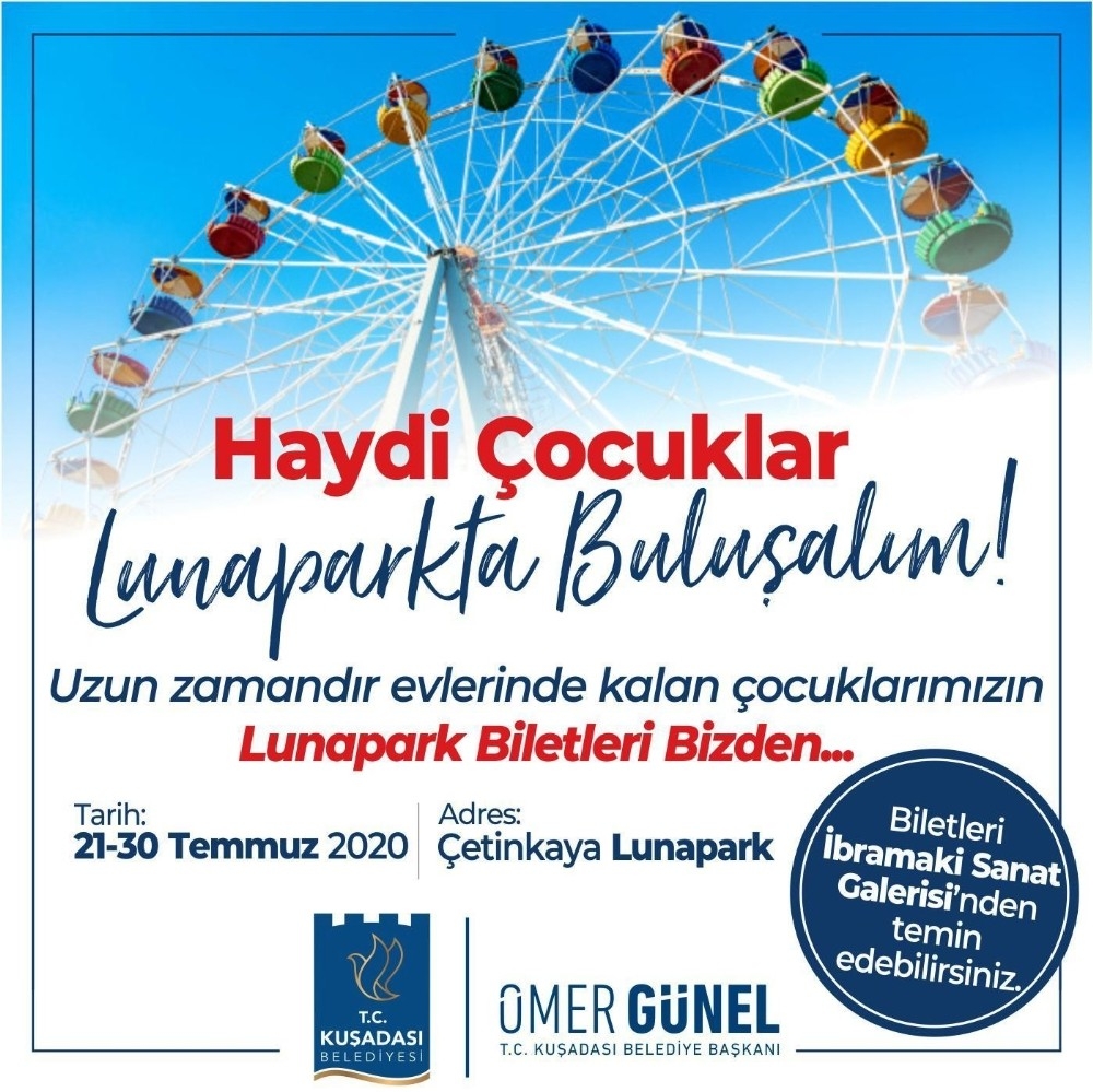 Kuşadası'nda çocuklara 5500 adet lunapark bileti