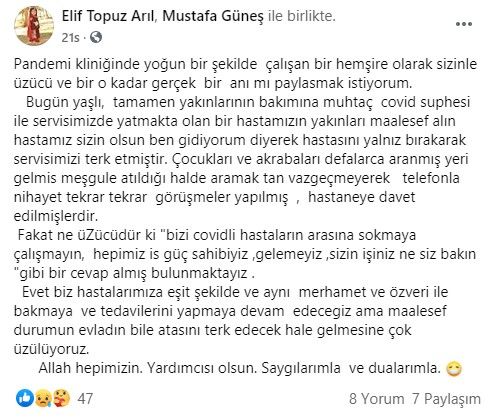 Koronalı hastayı hastaneye terkettiler