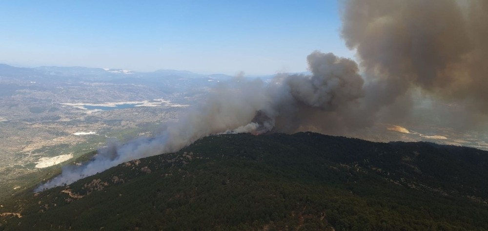 Aydın'dan Muğla'ya sıçrayan yangın