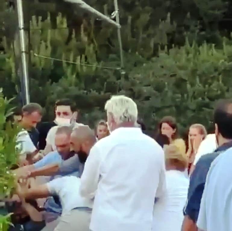 Bodrum'daki lüks işletmede yumruklar havada uçuştu