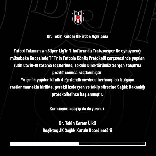 Beşiktaş'ta şok! Sergen Yalçın korona çıktı