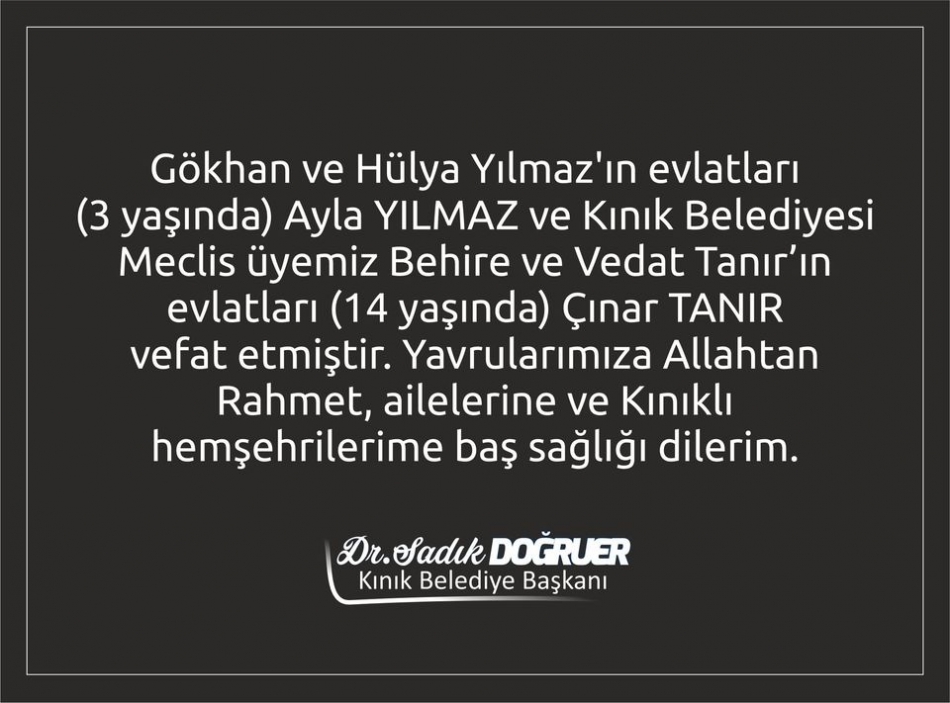 Kınık'ın iki acısı