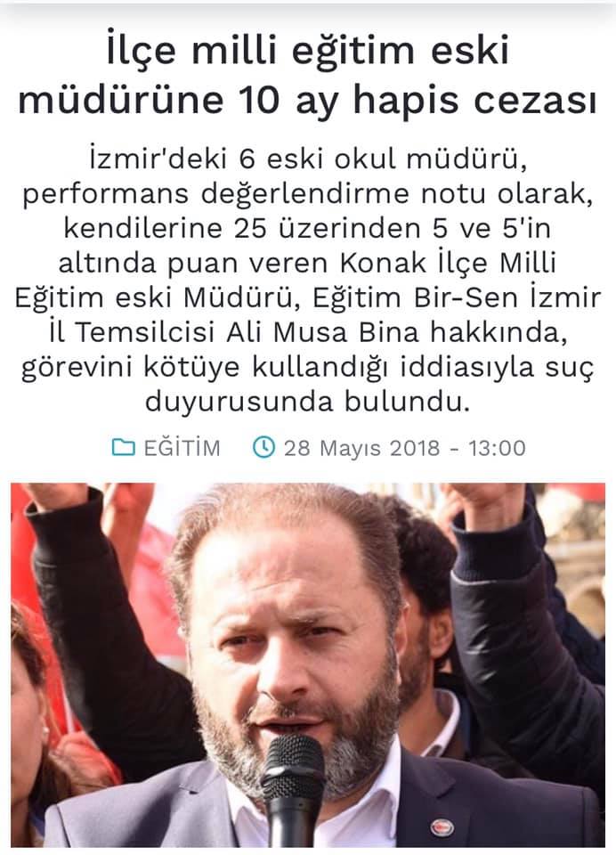 10 hapse çarptırılan öğretmen müdür yapıldı