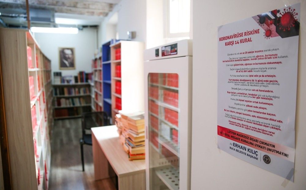 Buca Belediyesi Kütüphanesi'nde özel sterilizasyon önlemi