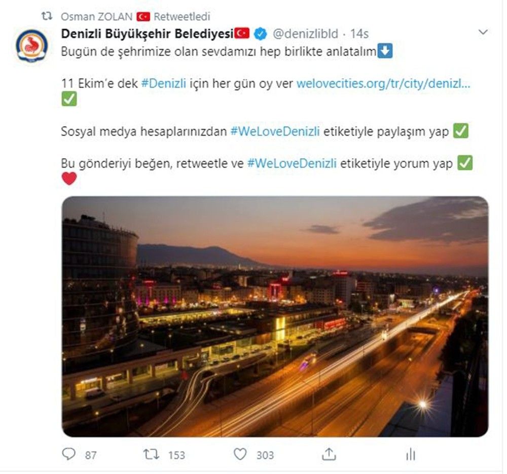 Denizli tek yürek "#WeLoveDenizli" diyor