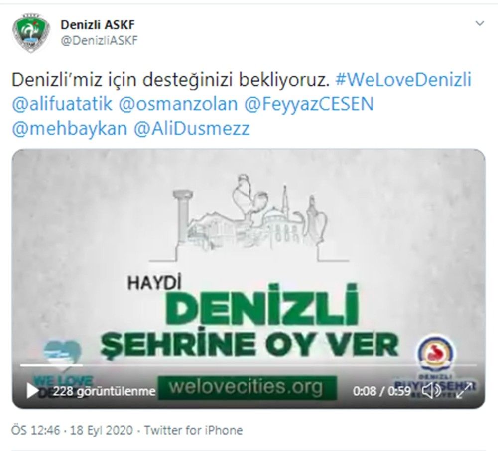 Denizli tek yürek "#WeLoveDenizli" diyor