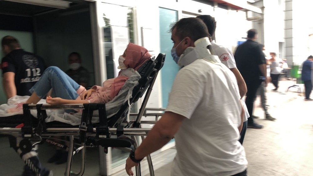 Hastane yolunda böyle takla attı
