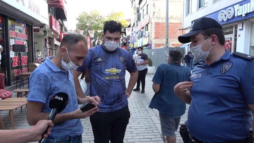 Tuzla'da maskesiz şahıstan polise tehdit