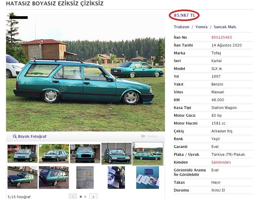Yok artık: 20 yaşındaki ikinci el otomobillere bakın ne fiyat istiyorlar