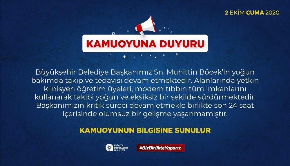 Başkan Böcek'in durumu stabil