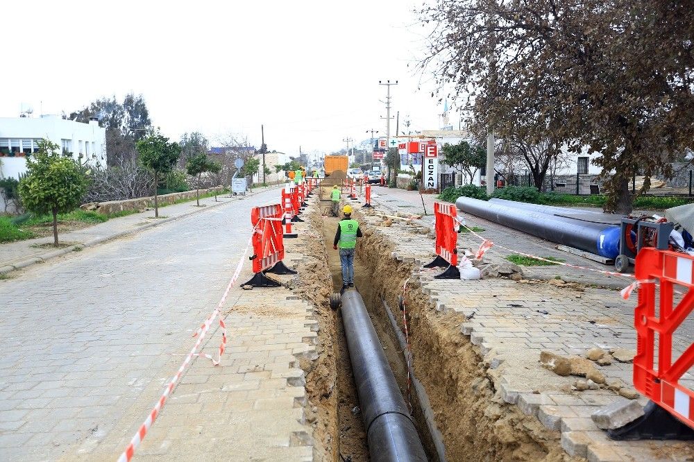Bodrum kanalizasyon hattının dörtte biri tamamlandı