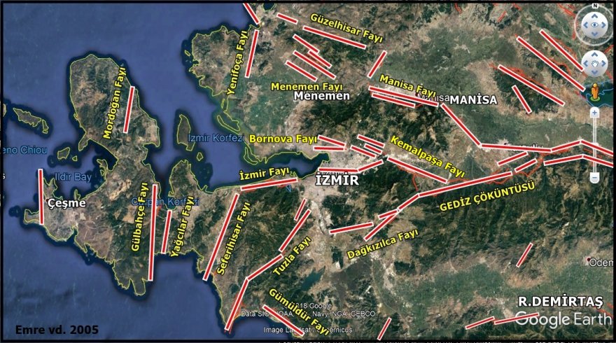 İzmir'in fay haritası