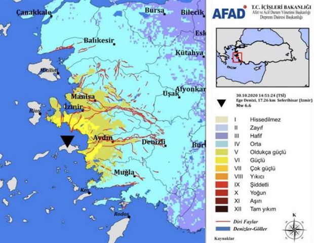 İzmir'in fay haritası