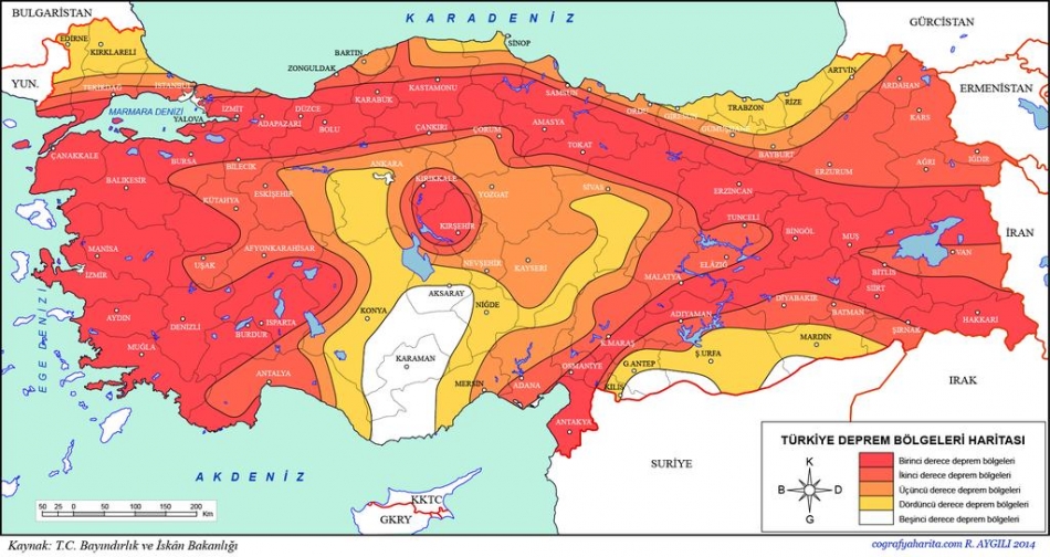 İzmir'in fay haritası
