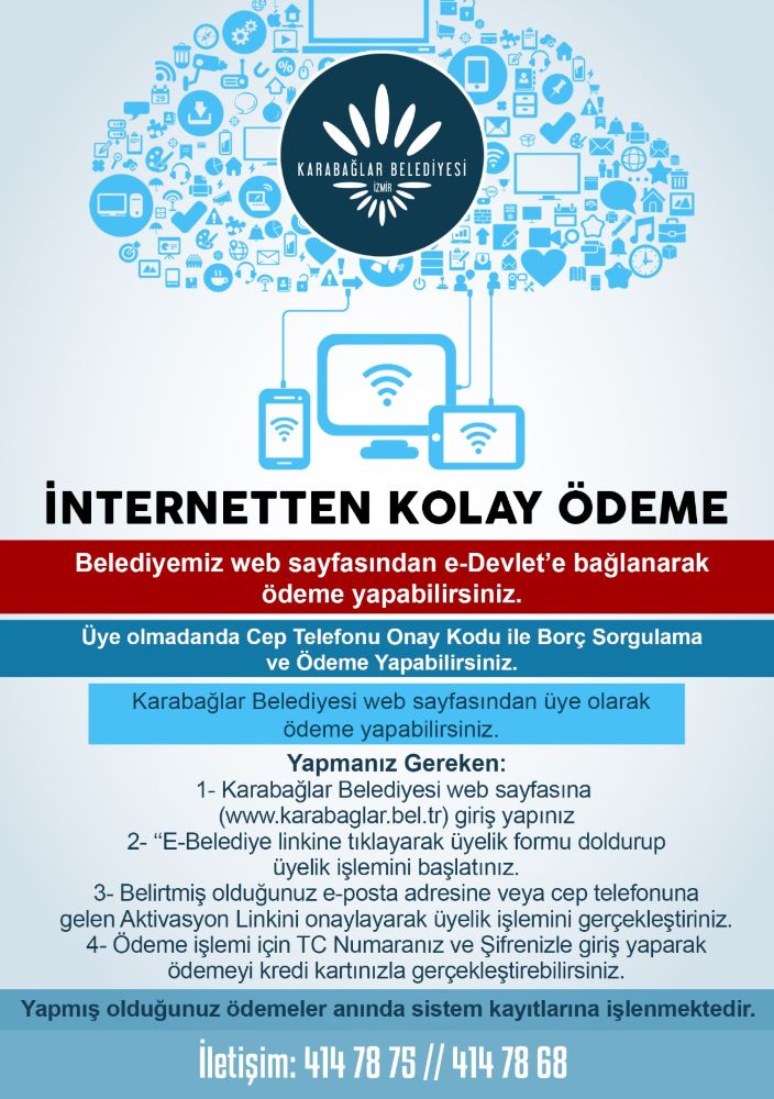 Karabağlar'da vergi ödemede online kolaylık