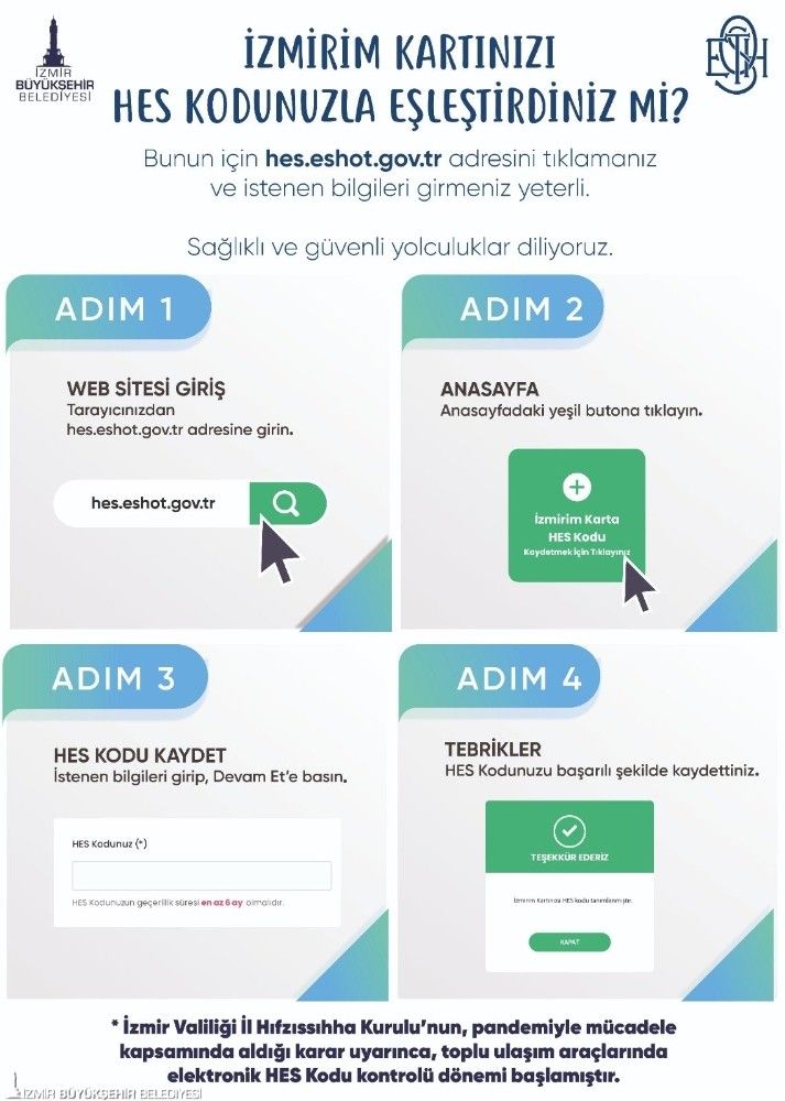 HES Kodu İzmirim Kart eşleştirmesine 15 gün ek süre