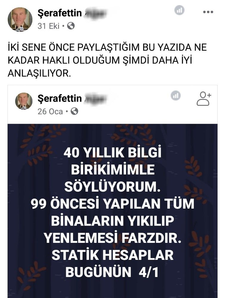 İzmir'deki tutuklu müteahhit ocakta yıkılacağını paylaşmış