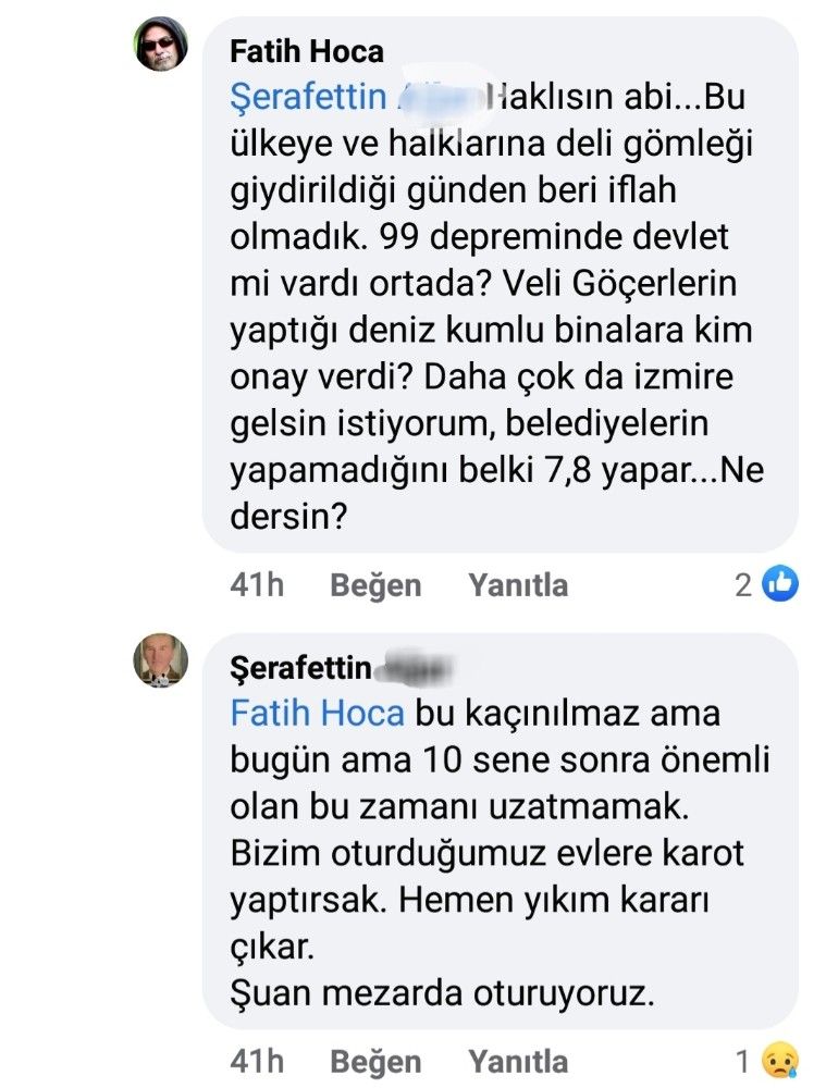 İzmir'deki tutuklu müteahhit ocakta yıkılacağını paylaşmış