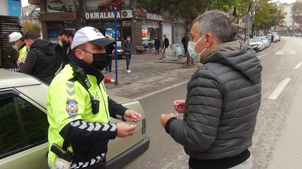 1 saatte 41 araç ihlal etti