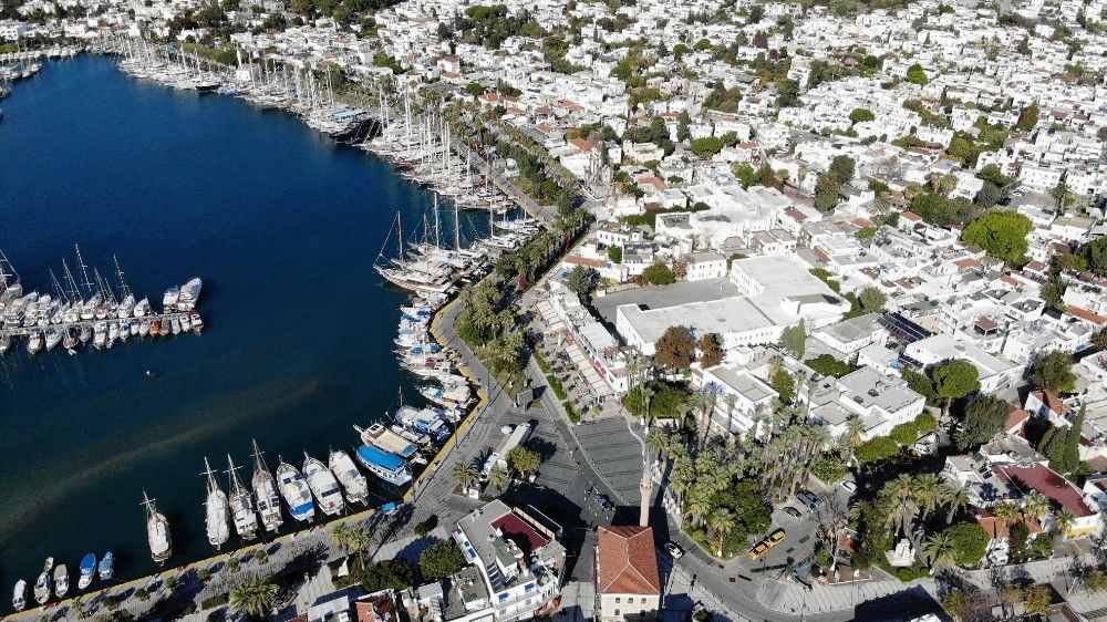 Milyonlarca turistin uğrak mekanı Bodrum'da sessiz gün