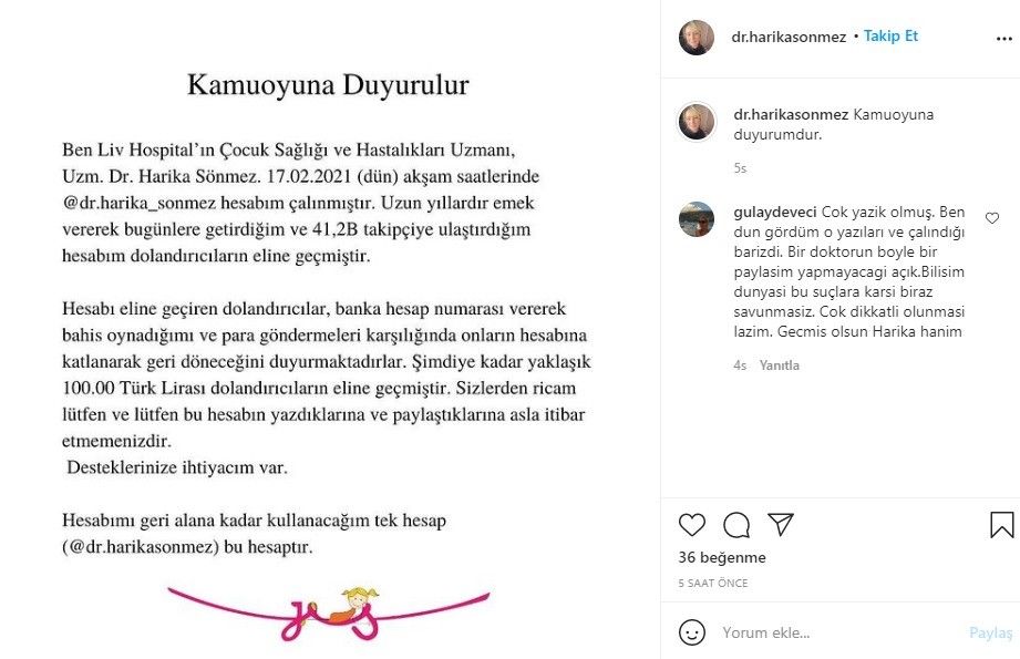 Doktorun hesabını hacklediler: Dolandırdılar
