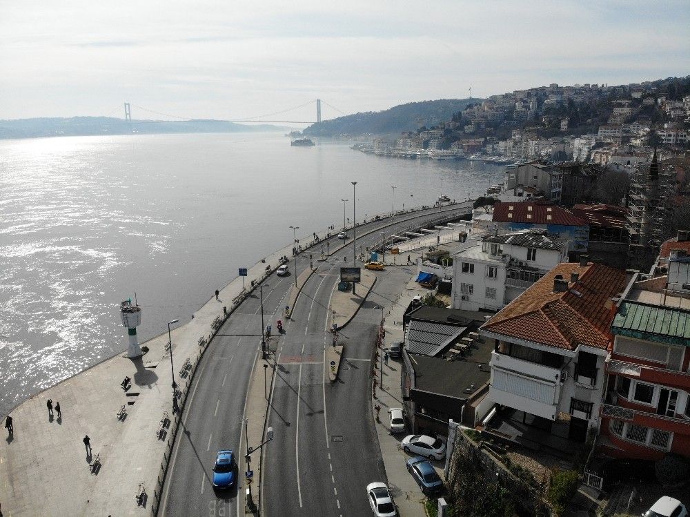 Kısıtlamada Bebek sahili böyle görüntülendi