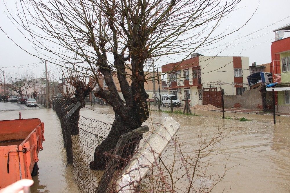 Manisa'da dereler ve sulama kanalları taştı
