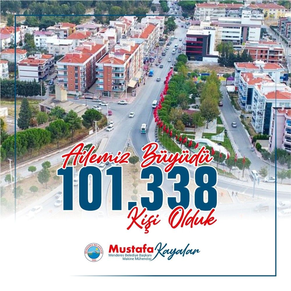 Menderes'in nüfusu 100 bini geçti