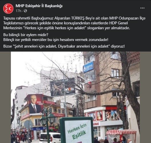 MHP'li kesimden HDP afişi bulunan billboarda saldırı