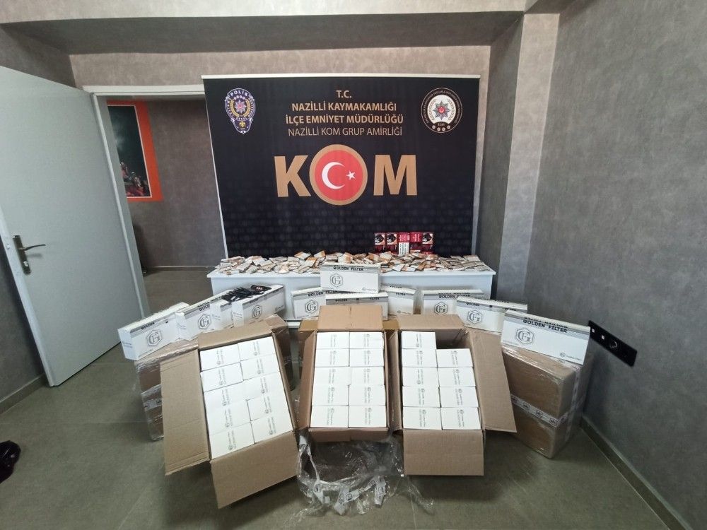 Nazilli'de kaçak içki ve sigara operasyonu