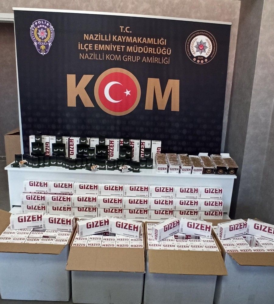 Nazilli'de kaçak içki ve sigara operasyonu