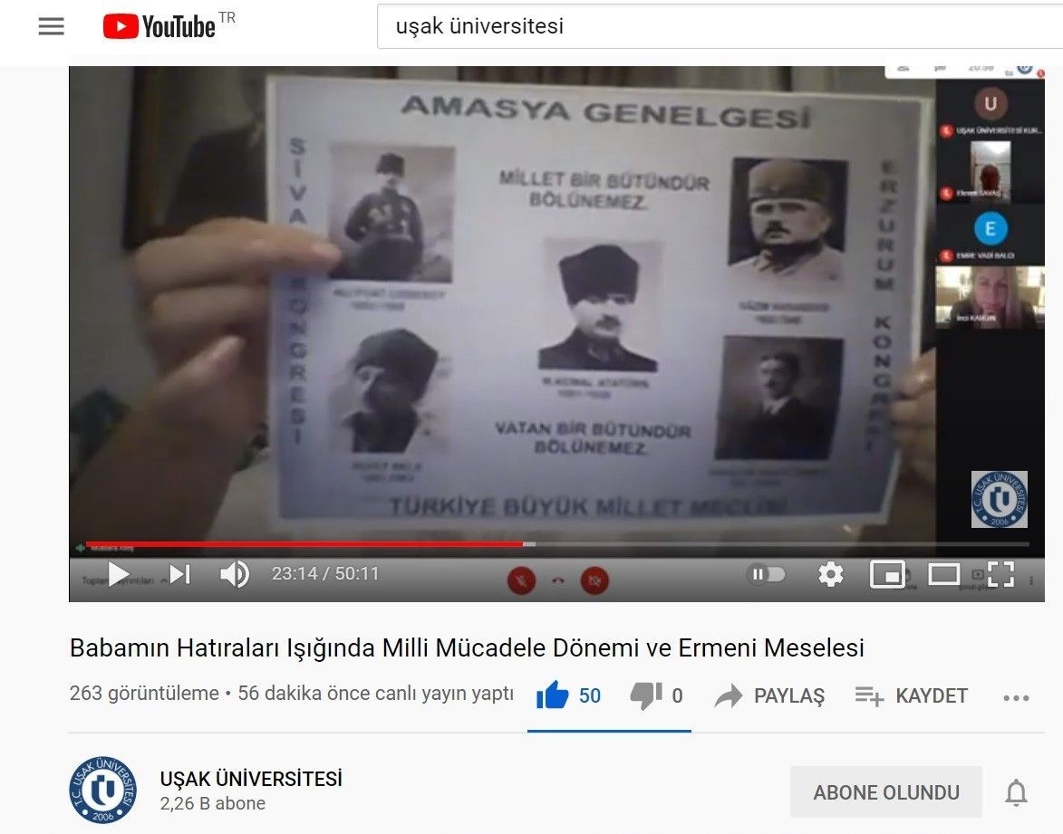 Kazım Karabekir'in kızı Uşak Üniversitesine konuk oldu