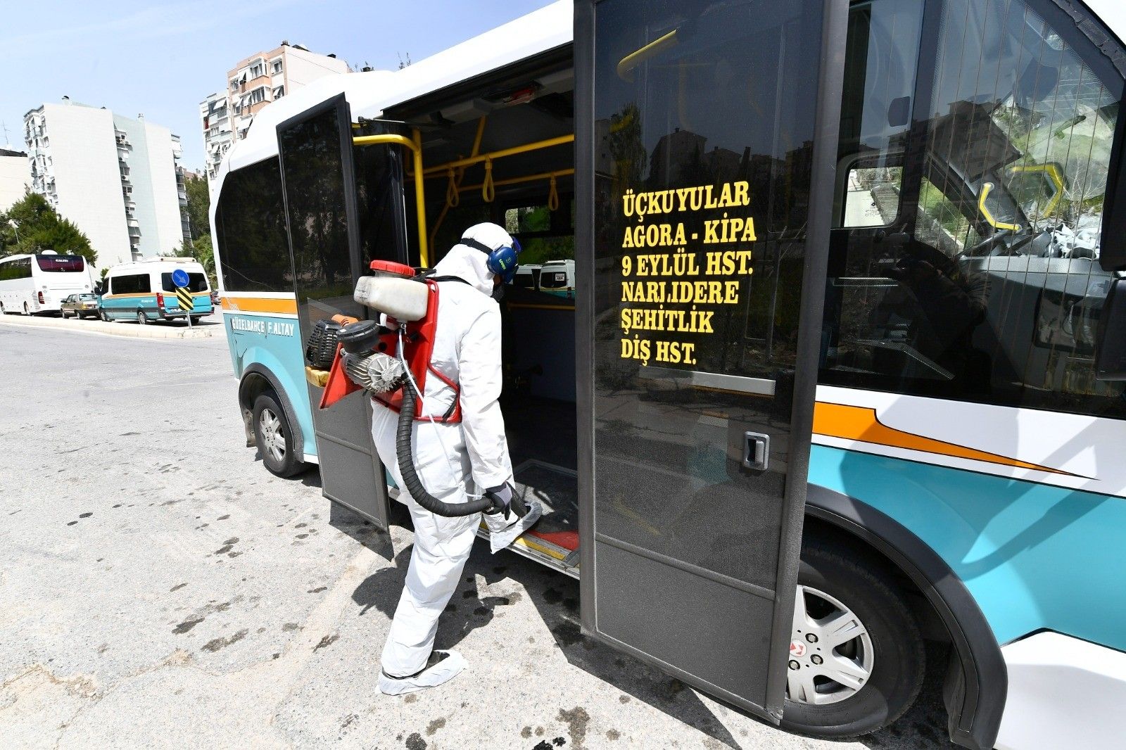 Otobüs, taksi ve dolmuşlara virüs kalkanı