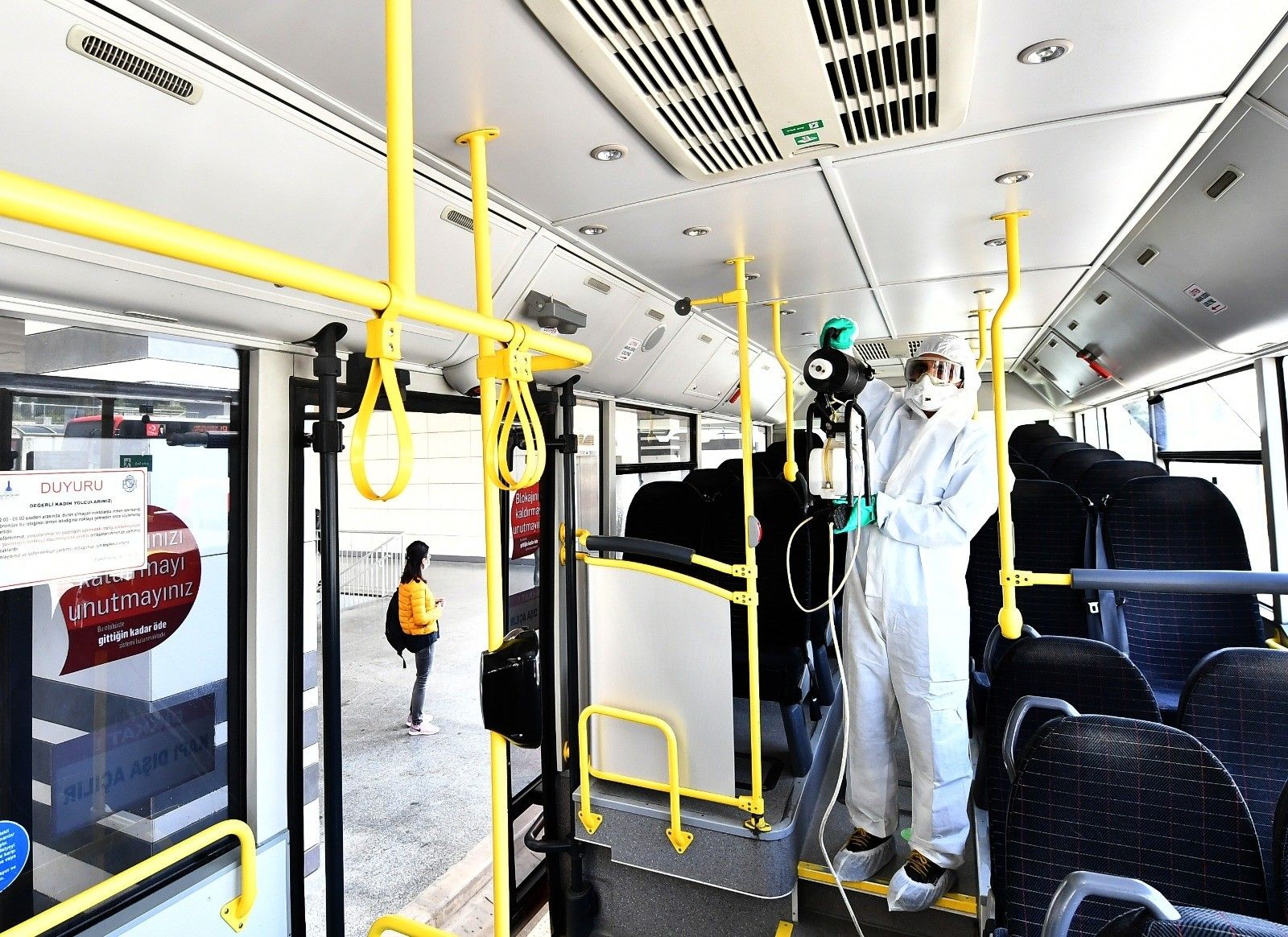 Otobüs, taksi ve dolmuşlara virüs kalkanı