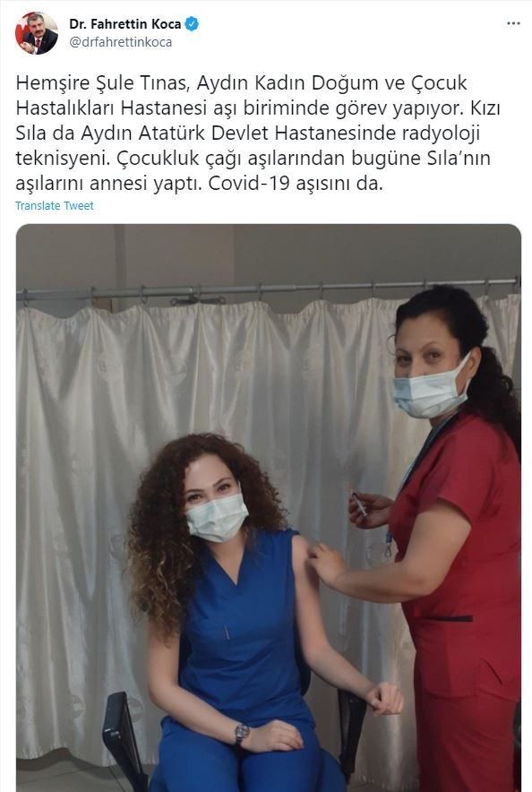 Bakan Koca, Şule hemşireyi tebrik etti