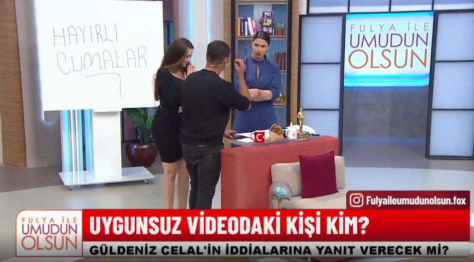 Canlı yayında eşinin pornosunu izletti